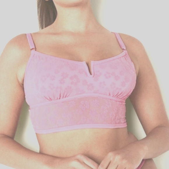 Victoria's Secret PINK Lace Bralette Velvet Flowers NWOT Size M - Picture 1 of 8